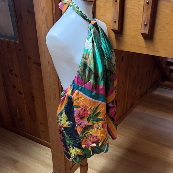 INC International Concepts size XL NWT Green Halter Top with Floral Design new - Picture 5 of 9